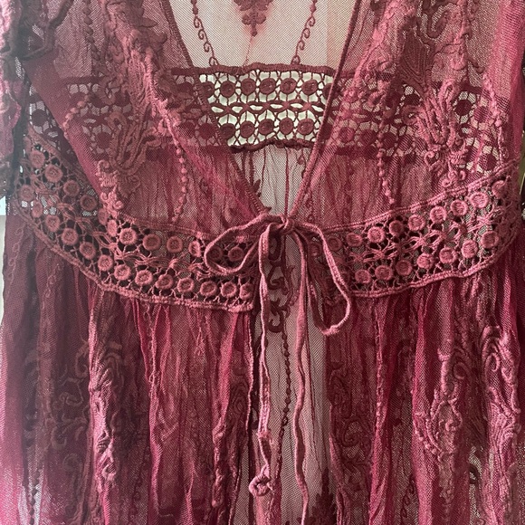 Ember burgundy duster, beach cover up, size Large, NWT. - Picture 6 of 11